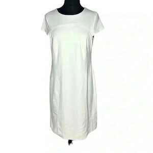 Saks Fifth Avenue Black Label White Midi Length Dress Size 12